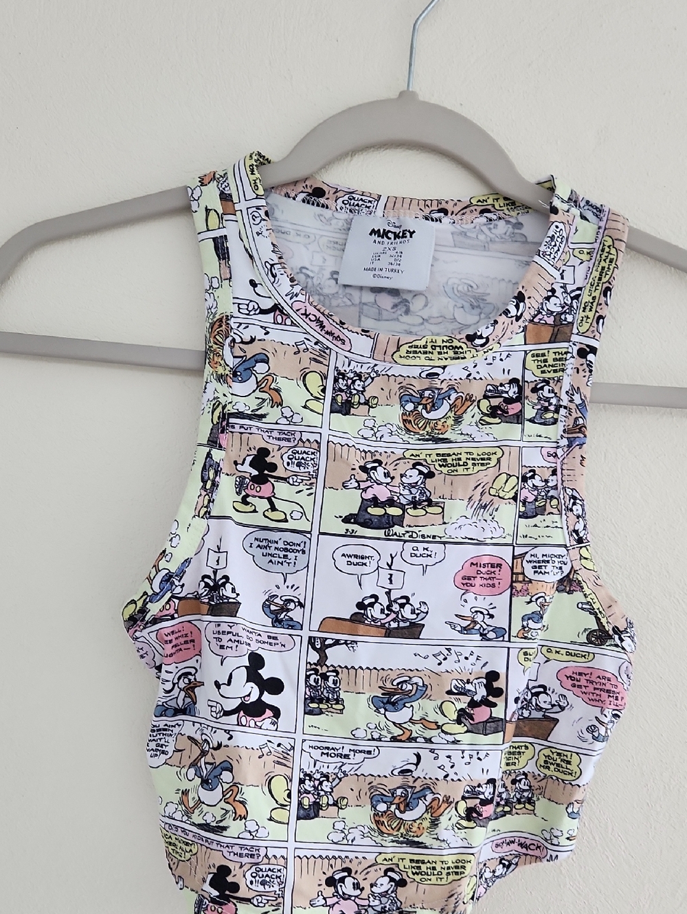 Mouse Comic Print Crop Tank Top -
